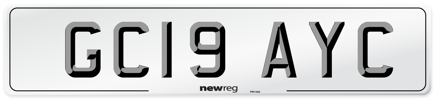 GC19 AYC Number Plate from New Reg